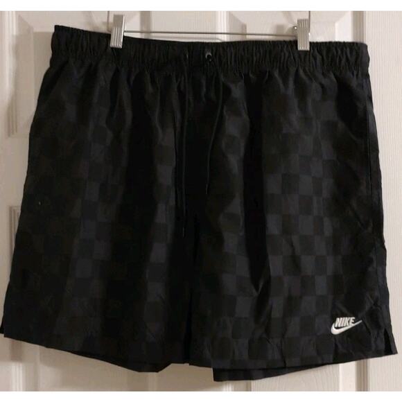 Men's Nike Club Checkered Woven Shorts Black FN3098-010 Air Max ACG Tech - XL